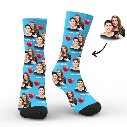 Custom Men Blue Socks