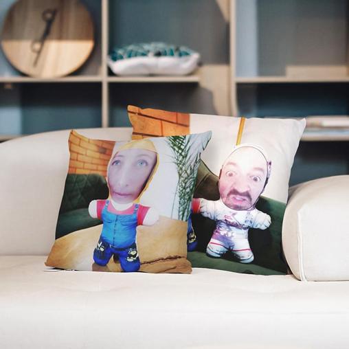 Two Photo Face Pillows